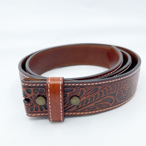 Other - Mens Floral Western Genuine Leather Belt Strap